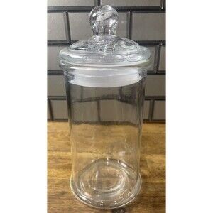 Decorative Clear Glass Candy Or Beauty Supplies Storage Jar With Lid